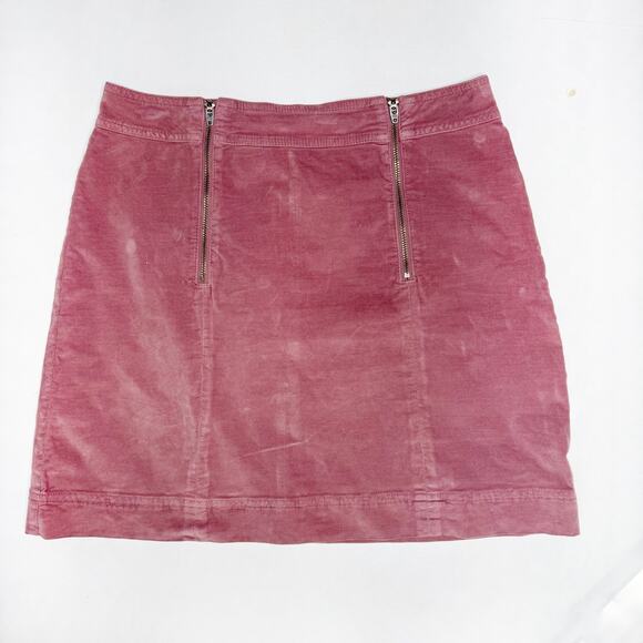 MADEWELL Pink Velvet Mini Skirt - Picture 1 of 3